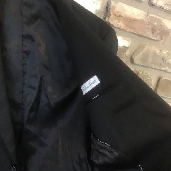 CALVIN KLEIN Men’s Black Two Button Blazer S Regular - Picture 3 of 5